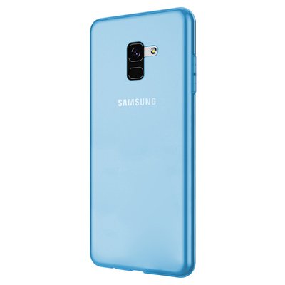 Caseup Samsung Galaxy A8 Plus 2018 Kılıf Transparent Soft Mavi