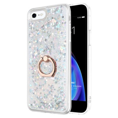 Microsonic Apple iPhone 6 Kılıf Glitter Liquid Holder Gümüş