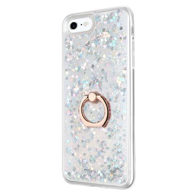 Microsonic Apple iPhone 6 Kılıf Glitter Liquid Holder Gümüş