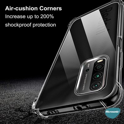 Microsonic Xiaomi Poco M3 Kılıf Anti Shock Silikon Şeffaf