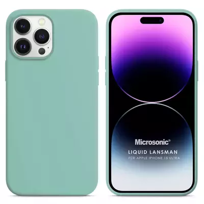 Microsonic Apple iPhone 15 Pro Max Kılıf Liquid Lansman Silikon Su Yeşili