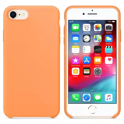 Microsonic Apple iPhone 7 Kılıf Liquid Lansman Silikon Papaya