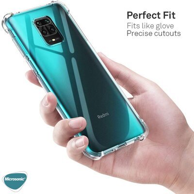 Microsonic Xiaomi Redmi Note 9S Kılıf Anti Shock Silikon Şeffaf