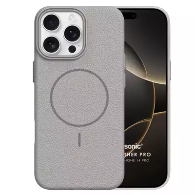 Microsonic Apple iPhone 14 Pro Kılıf MagLeather Pro Gri