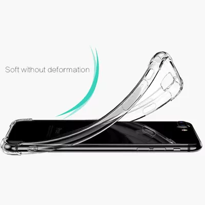 Microsonic Apple iPhone 8 Plus Kılıf Anti Shock Silikon Şeffaf