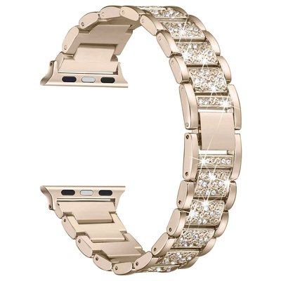 Microsonic Apple Watch SE 44mm Metal Dressy Jewelry Kordon Gold