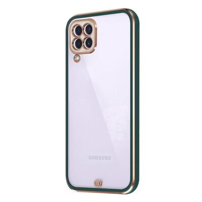 Microsonic Samsung Galaxy M12 Kılıf Laser Plated Soft Koyu Yeşil