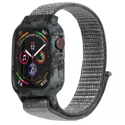 Microsonic Apple Watch SE 2022 40mm Kordon Camouflage Armor Pro Gri