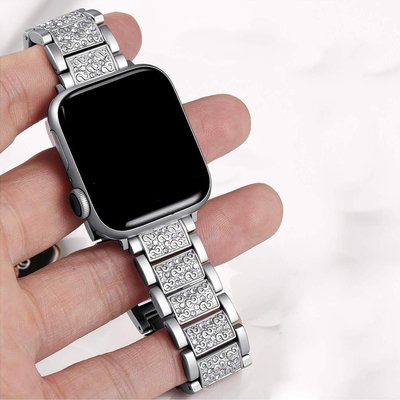 Microsonic Apple Watch SE 44mm Metal Dressy Jewelry Kordon Gümüş