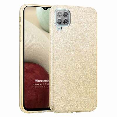 Microsonic Samsung Galaxy A12 Kılıf Sparkle Shiny Gold