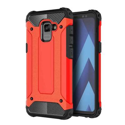 Caseup Samsung Galaxy A8 Plus 2018 Kılıf Tank Kırmızı