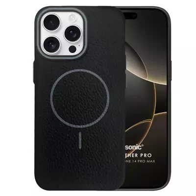 Microsonic Apple iPhone 14 Pro Max Kılıf MagLeather Pro Siyah