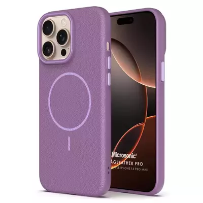 Microsonic Apple iPhone 14 Pro Max Kılıf MagLeather Pro Lila
