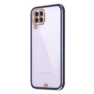 Microsonic Samsung Galaxy M12 Kılıf Laser Plated Soft Lacivert