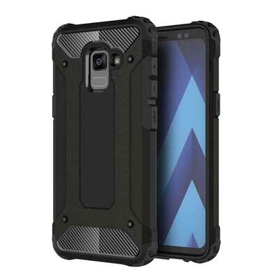 Caseup Samsung Galaxy A8 Plus 2018 Kılıf Tank Siyah