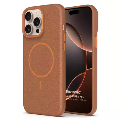 Microsonic Apple iPhone 14 Pro Max Kılıf MagLeather Pro Kahverengi