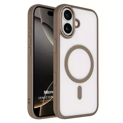 Microsonic Apple iPhone 17 Kılıf Zenicon MagSafe Kahverengi