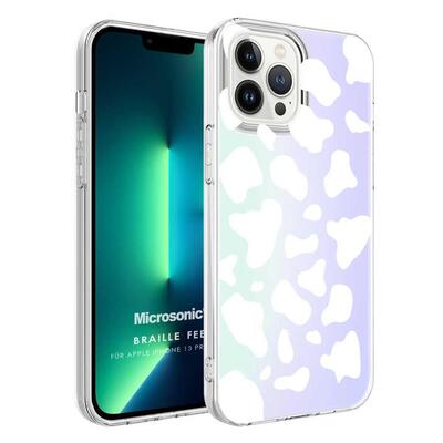 Microsonic Apple iPhone 13 Pro Braille Feel Desenli Kılıf Cow