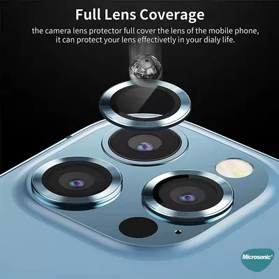 Microsonic Apple iPhone 15 Pro Tekli Kamera Lens Koruma Camı Siyah