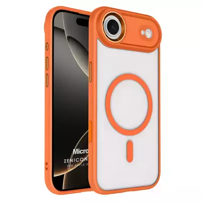 Microsonic Apple iPhone 17 Air Kılıf Zenicon MagSafe Turuncu