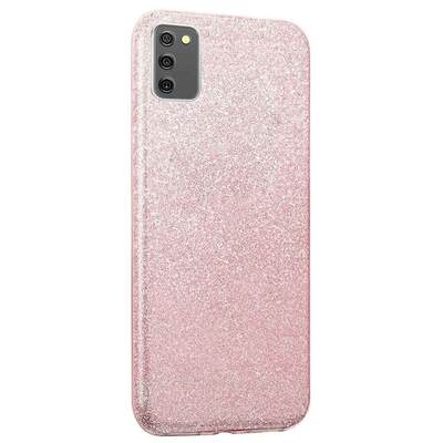 Microsonic Samsung Galaxy A02s Kılıf Sparkle Shiny Rose Gold