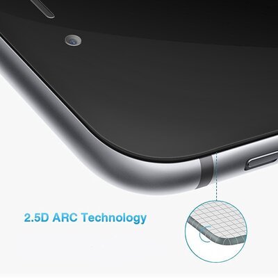 Microsonic Apple iPhone 8 Kavisli Temperli Cam Ekran Koruyucu Film Siyah