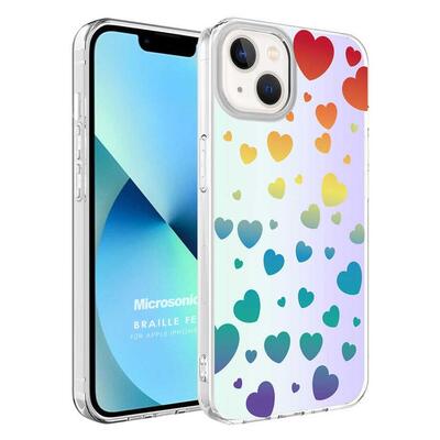 Microsonic Apple iPhone 13 Braille Feel Desenli Kılıf Heart