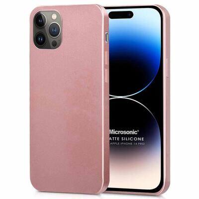 Microsonic Apple iPhone 14 Pro Kılıf Matte Silicone Rose Gold