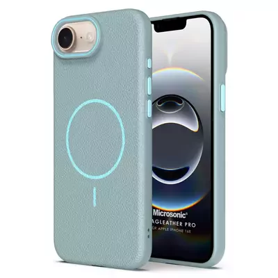 Microsonic Apple iPhone 16e Kılıf MagLeather Pro Mavi