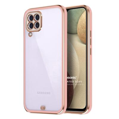 Microsonic Samsung Galaxy A12 Kılıf Laser Plated Soft Pembe