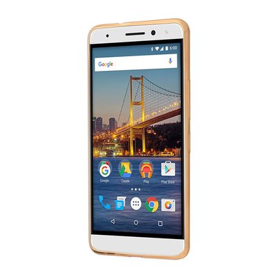 CaseUp General Mobile GM5 Plus Lazer Kesim Silikon Kılıf Gold