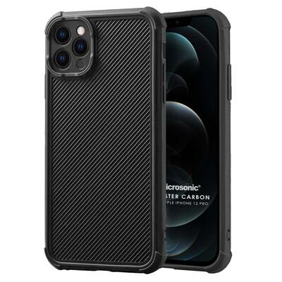 Microsonic Apple iPhone 12 Pro Kılıf Chester Carbon Siyah