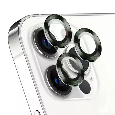 Microsonic Apple iPhone 15 Pro Tekli Kamera Lens Koruma Camı Koyu Yeşil