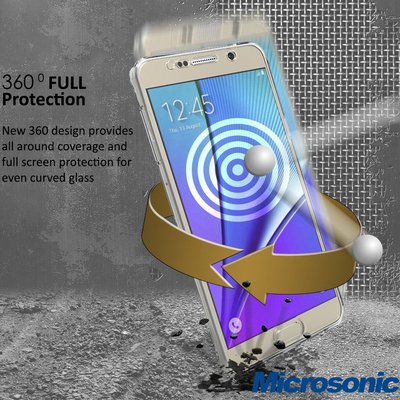 Microsonic Samsung Galaxy Note 5 Kılıf Komple Gövde Koruyucu Silikon Şeffaf