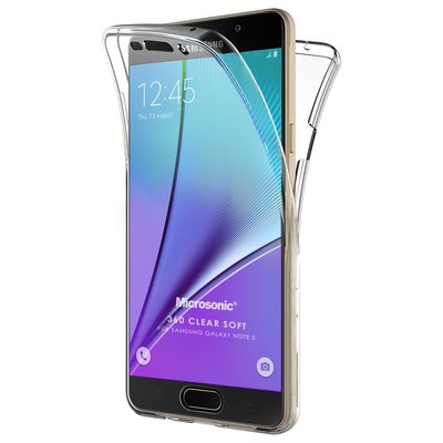 Microsonic Samsung Galaxy Note 5 Kılıf Komple Gövde Koruyucu Silikon Şeffaf