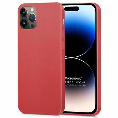 Microsonic Apple iPhone 14 Pro Kılıf Matte Silicone Kırmızı