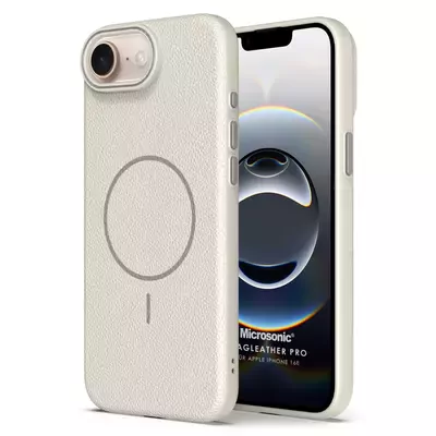 Microsonic Apple iPhone 16e Kılıf MagLeather Pro Bej