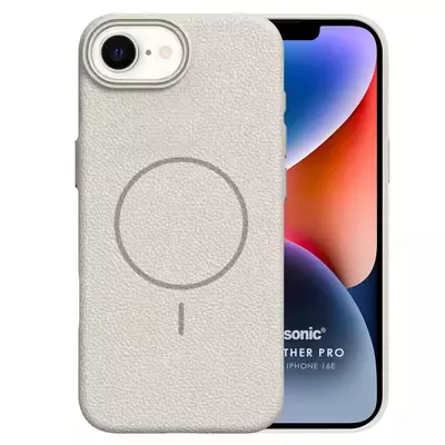 Microsonic Apple iPhone 16e Kılıf MagLeather Pro Bej