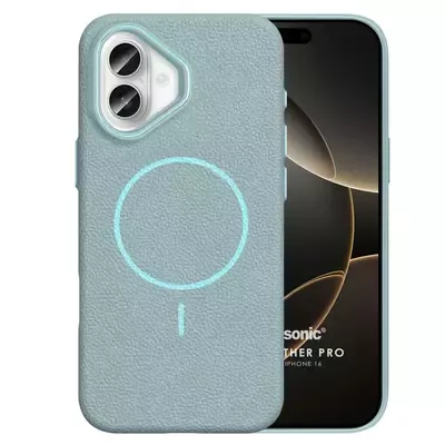Microsonic Apple iPhone 16 Kılıf MagLeather Pro Mavi