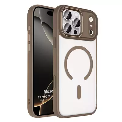 Microsonic Apple iPhone 17 Pro Kılıf Zenicon MagSafe Kahverengi