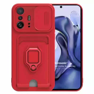 Microsonic Xiaomi Mi 11T Kılıf Multifunction Silicone Kırmızı