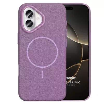 Microsonic Apple iPhone 16 Kılıf MagLeather Pro Lila
