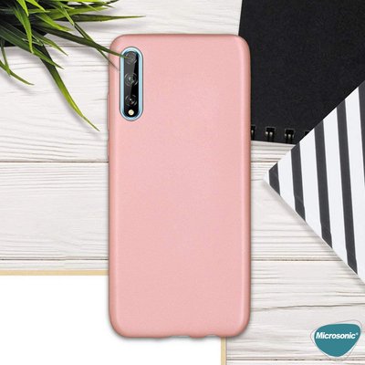 Microsonic Huawei Y8P Kılıf Matte Silicone Rose Gold