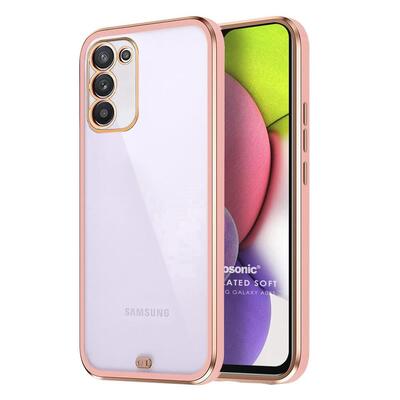 Microsonic Samsung Galaxy A03S Kılıf Laser Plated Soft Pembe