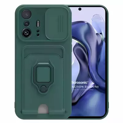 Microsonic Xiaomi Mi 11T Pro Kılıf Multifunction Silicone Yeşil