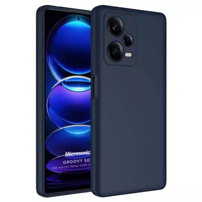 Microsonic Xiaomi Redmi Note 12 Pro+ 5G Kılıf Groovy Soft Lacivert