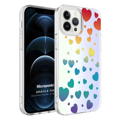 Microsonic Apple iPhone 12 Pro Max Braille Feel Desenli Kılıf Heart