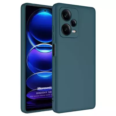 Microsonic Xiaomi Redmi Note 12 Pro+ 5G Kılıf Groovy Soft Koyu Yeşil