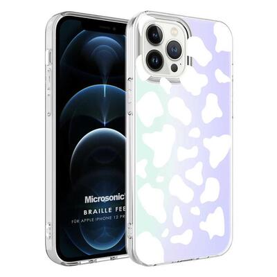 Microsonic Apple iPhone 12 Pro Max Braille Feel Desenli Kılıf Cow