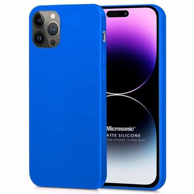 Microsonic Apple iPhone 14 Pro Max Kılıf Matte Silicone Mavi